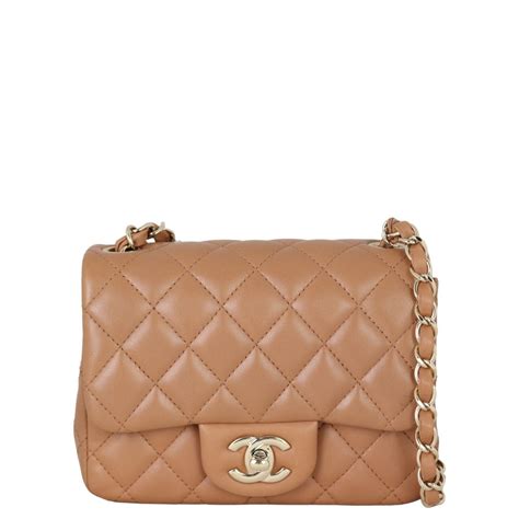 chanel mini square caramel|Chanel classic mini flap price.